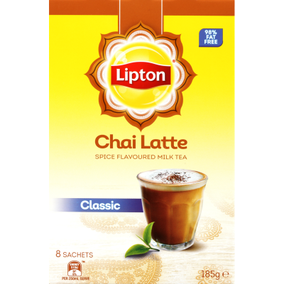 Lipton Chai Latte Classic Milk Tea Sachets 8pk BB 28/09/2025