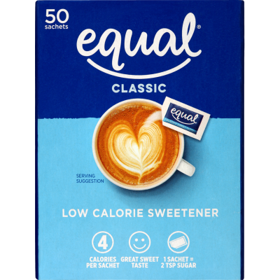 Equal Classic Low Calorie Sweetener Sachets 50 x 1g