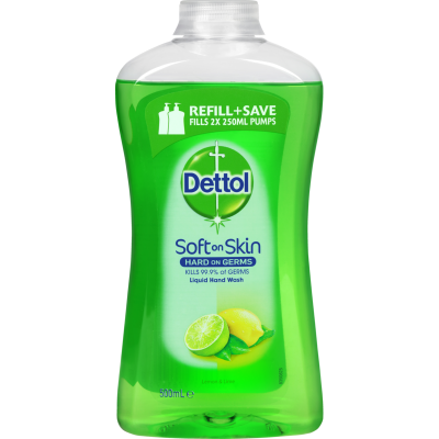 Dettol Antibacterial Lemon & Lime Liquid Hand Wash Refill 500ml