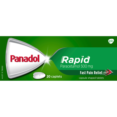 Panadol Rapid Paracetamol 500mg Caplets 20pk