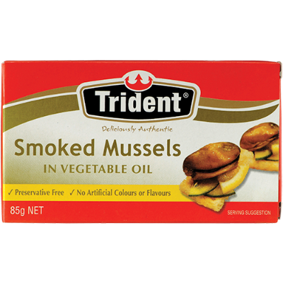 Trident Smoked Mussels In Vegetable Oil 85g