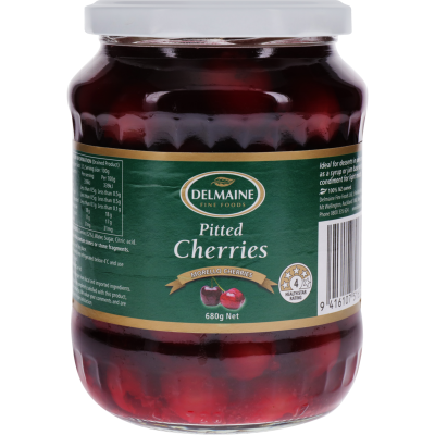 Delmaine Pitted Cherries 680g