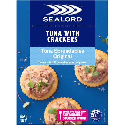 Sealord Tuna Sensations Spreadables Original Tuna With Crackers 108g