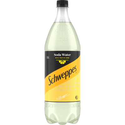 Schweppes Soda Water With A Twist Of Lemon 1.5l