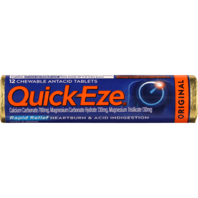Quick-Eze Original Chewable Antacid Tablets Stick Pack 12 x 2.4g