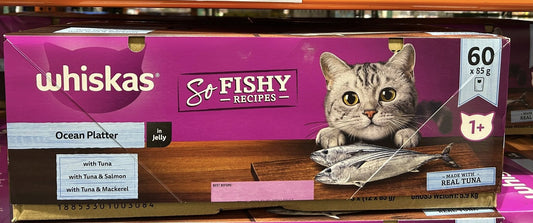 WHISKAS SO FISHY WET CAT FOOD 60 X 85 G