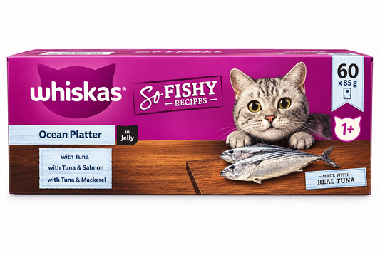 WHISKAS SO FISHY WET CAT FOOD 60 X 85 G