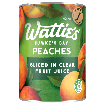 Wattie's Peaches Sliced In Clear Fruit Juice 410g