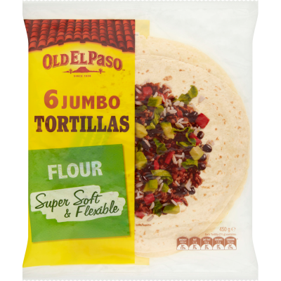 Old El Paso Flour Soft & Flexible Jumbo Tortillas 450g