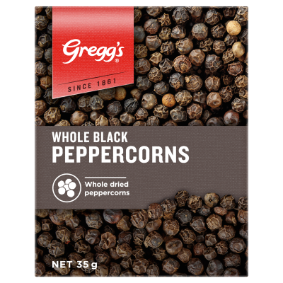 Gregg's Whole Black Peppercorns 35g