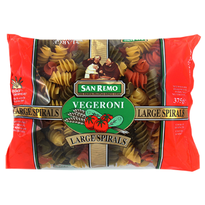 San Remo Vegeroni Large Spirals Pasta 375g