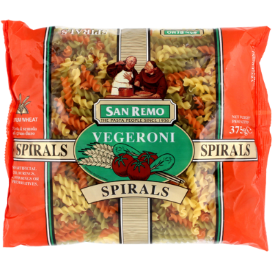 San Remo Vegeroni Spirals Pasta 375g