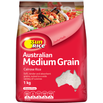 SunRice Australian Medium Grain Calrose Rice 1kg