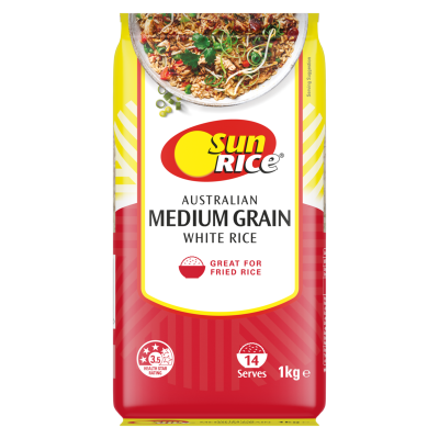 SunRice Australian Medium Grain White Rice 1kg