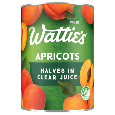 Wattie's Apricot Halves In Clear Juice 410g