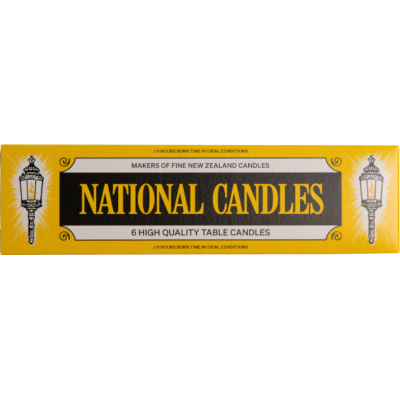 National Candle Table Candles 6pk
