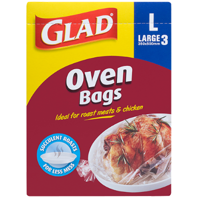 Glad Large Oven Bags 350 x 500mm 3pk