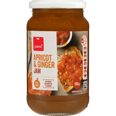 Pams Apricot & Ginger Jam 500g