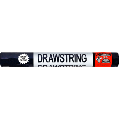 Big Black Sacks Draw String Rubbish Bags 720 x 900mm 5pk