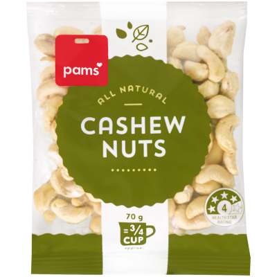 Pams Natural Cashew Nuts 70g