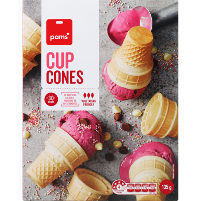 Pams Cup Ice Cream Cones 135g