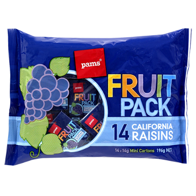 Pams Fruit Pack California Raisins 14pk