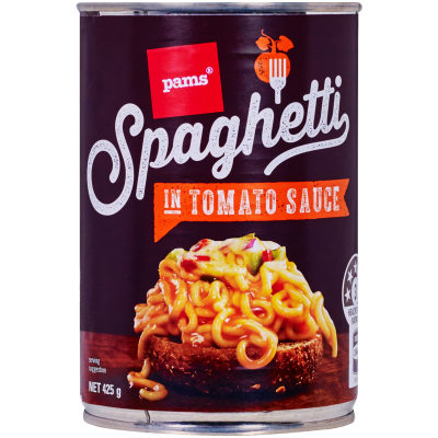 Pams Spaghetti In Tomato Sauce 425g