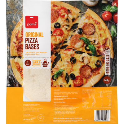 Pams Original Chilled Pizza Bases 640g