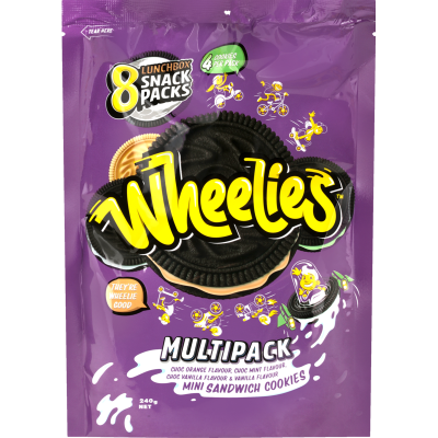 Wheelies Variety Mini Sandwich Cookies Multipack 8 x 30g