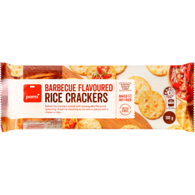 Pams Barbecue Flavoured Rice Crackers 100g