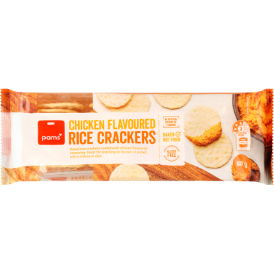 Pams Chicken Flavoured Rice Crackers 100g
