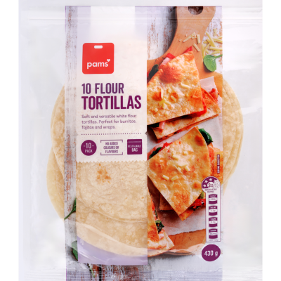 Pams Flour Tortillas 10 x 43g