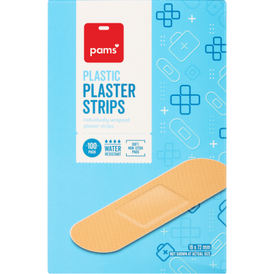 Pams Plastic Plaster Strips 200 x 100pk