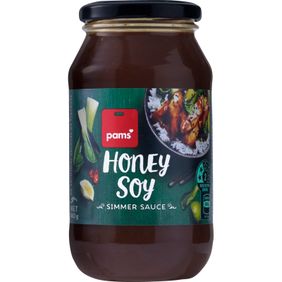 Pams Honey Soy Simmer Sauce 560g