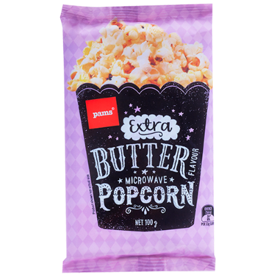 Pams Extra Butter Flavour Popcorn 100g