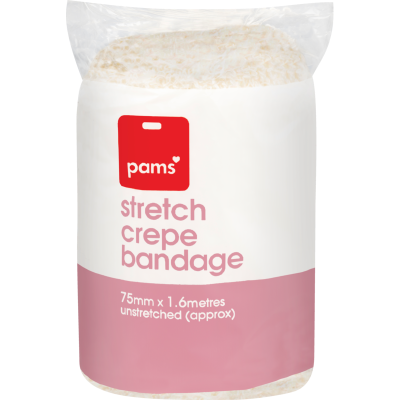 Pams Stretch Crepe Bandage 75mm Wide 1.6m