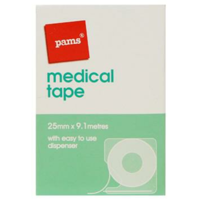 Pams Medical Tape 25mm with Dispenser 1pk