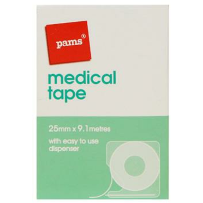 Pams Medical Tape 25mm with Dispenser 9.1m