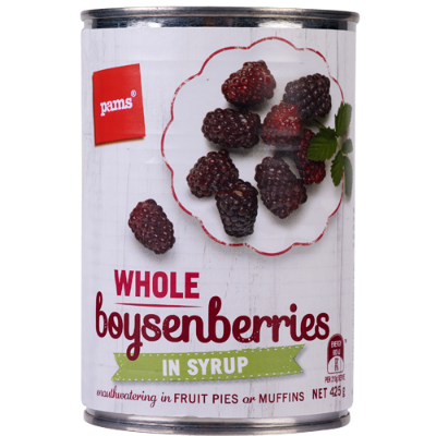 Pams Whole Boysenberries In Syrup 425g