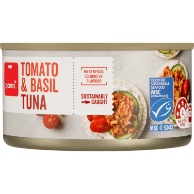 Pams Tomato And Basil Tuna 185g