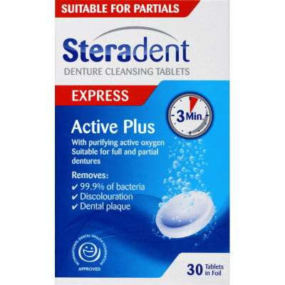 Steradent Active Plus Tablets 30pk