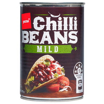 Pams Mild Chilli Beans 425g