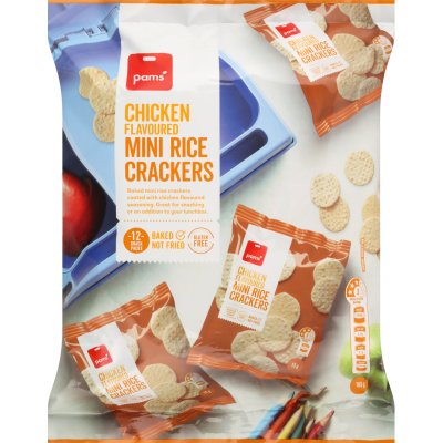 Pams Chicken Flavoured Mini Rice Crackers 8 x 22.5g