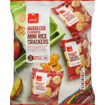 Pams Barbecue Flavoured Mini Rice Crackers 180g