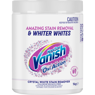 Vanish Napisan Oxi Action Crystal White Stain Remover Powder 1kg