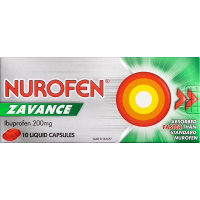 Nurofen Zavance Fast Pain Relief Liquid Capsules 10pk