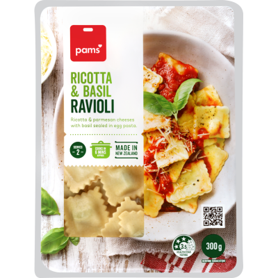 Pams Ravioli Ricotta & Basil Chilled Pasta 300g