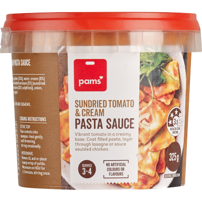 Pams Fresh Sundried Tomato & Cream Pasta Sauce 325g