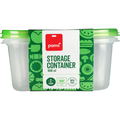 Pams Storage Container 1890ml 2pk