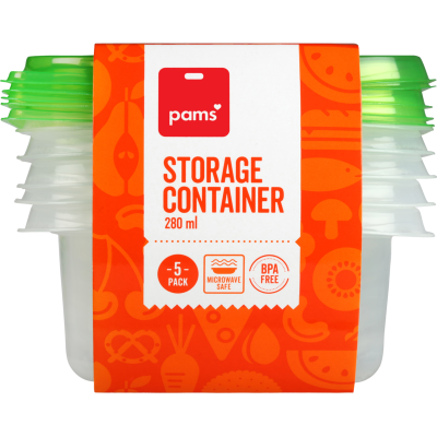Pams Storage Container 280ml 5pk